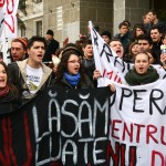 Studenţi protestatari/ FOTO Dan Bodea