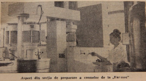 Imagine din fabrica Farmec,   în 1975/ Foto: „Făclia”