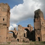 Caracall a intrat în istorie și ca și ctitor de clădiri publice. În imagine,   termele care îi poartă numele din Roma