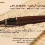 Ziua Internaţională a Poeziei,   sărbătorită la Biblioteca Judeţeană