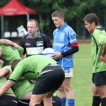 La cei 18 ani ai săi Gabriel Marinca (foto,   în albastru) este considerat urmaşul lui Cristian Podea,   căpitanul echipei de rugby "U" Cluj / FOTO: Dan Bodea