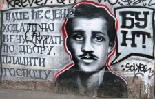 Gavrilor Princip este privit în Serbia ca un erou național. În imagine,   un graffiti de pe strada care-i poartă numele din Belgrad.