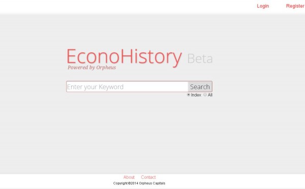 EconoHistory,   motorul de căutare propus de Mukul Pal