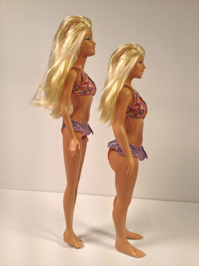 Un artist american,   Nickolay Lamm,   a creat o păpuşă Barbie cu dimensiuni normale,   dorind să le arate adolescentelor cum trebuie să arate în realitate. Păpuşa a fost construită respectând dimensiunile medii ale unei adolescente obişnuite,   iar mesajul său este: frumuseţea este posibilă în orice formă,   nu doar în silueta de manechin anorexic.  Între timp,   a fost pornită şi o campanie pentru a convinge producătorii să creeze o păpuşă Barbie cheală,   în sprijinul copiilor bolnavi de cancer. 