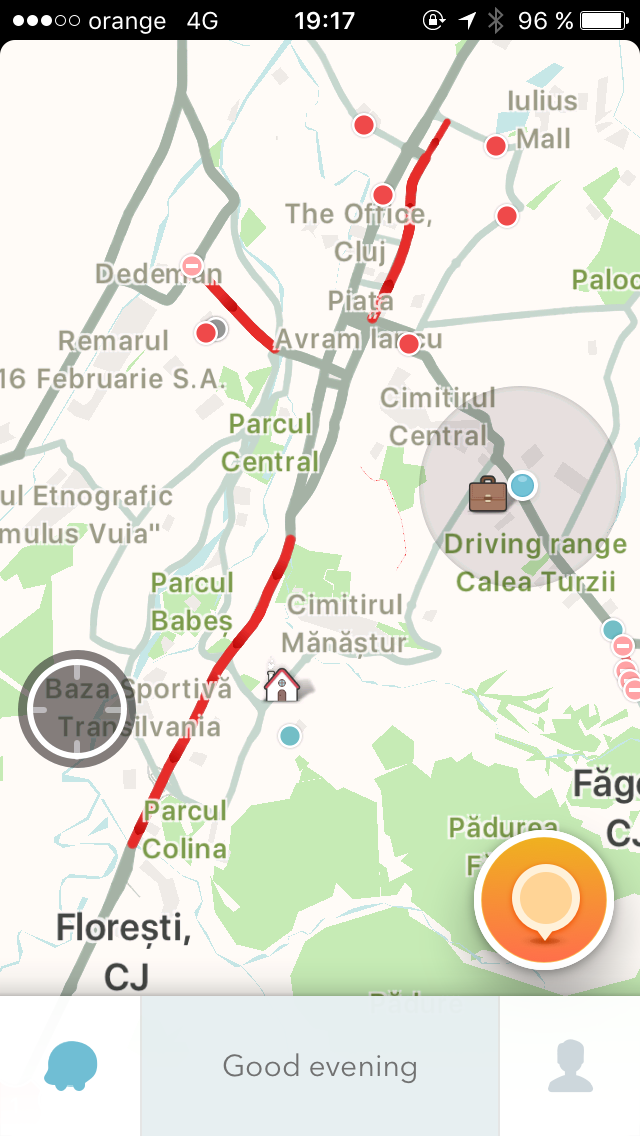 Harta străzilor blocate în Cluj-Napoca,   la ora 19:17