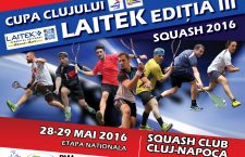 Premii în valoare de 1.000 de dolari în cadrul Cupei Clujului  LAITEK  la Squash 2016
