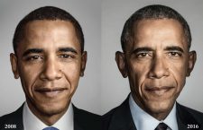 Barack Hussein Obama al II-lea este al 44-lea şi actualul Preşedinte al Statelor Unite ale Americii,   fiind primul afro-american ales în această funcţie,   în urma alegerilor prezidenţiale din 4 noiembrie 2008. A fost învestit în funcţie la 20 ianuarie 2009 şi l-a înlocuit pe predecesorul său George W. Bush. În 2012,   a fost reales,   rămânând astfel în funcţie pentru încă 4 ani. / Foto: New York Magazine