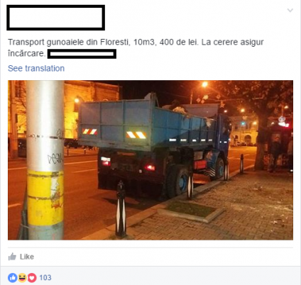 Anunțul „salvator” are zeci de like-uri iar cetățenii din Florești au apelat deja la serviciile bărbatului care a postat anunțul.